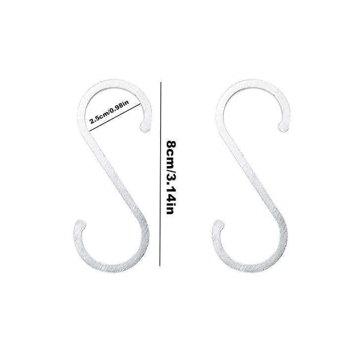 2pcs Stainless Steel S-shape Hook Kitchen Bedroom Multi-function Railing S Hanger Hook Clasp Holder Hooks Hanging Storage Tools